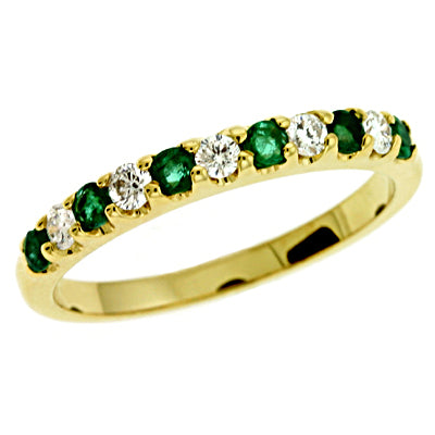 0.47 ctw. 14K GOLD EMERALD & DIAMOND RING