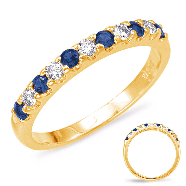 0.57 ctw. 14K GOLD SAPPHIRE & DIAMOND RING