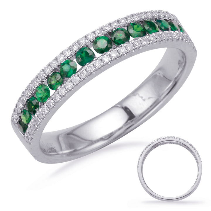 0.51 ctw. ELEGANT GOLD EMERALD & DIAMOND RING