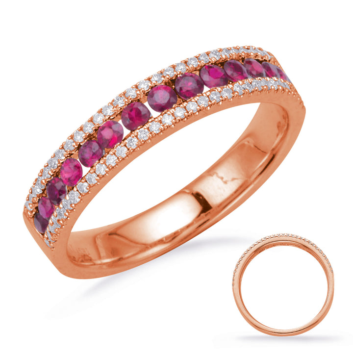 0.65 ctw. ELEGANT GOLD RUBY & DIAMOND RING