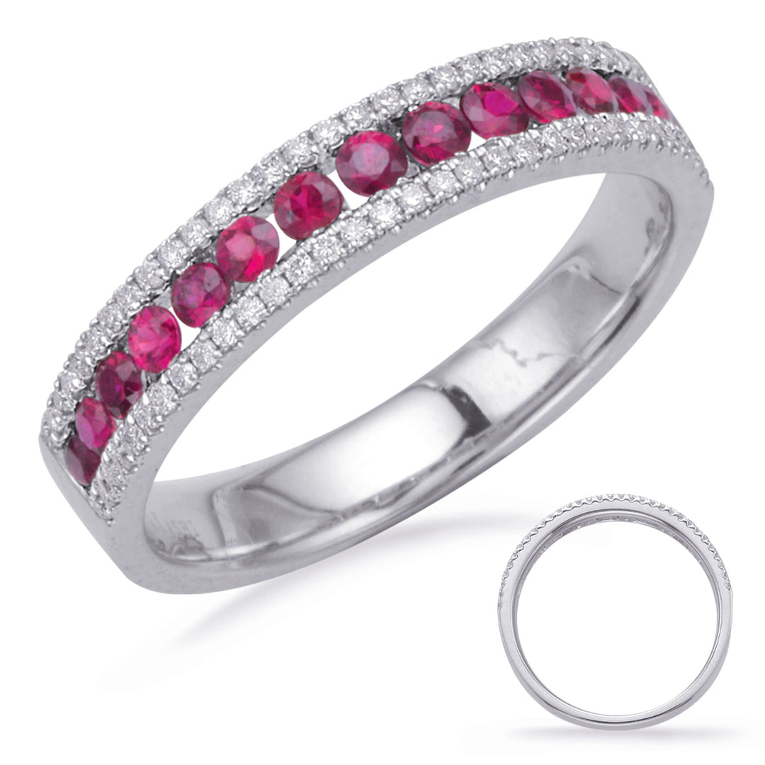 0.65 ctw. ELEGANT GOLD RUBY & DIAMOND RING