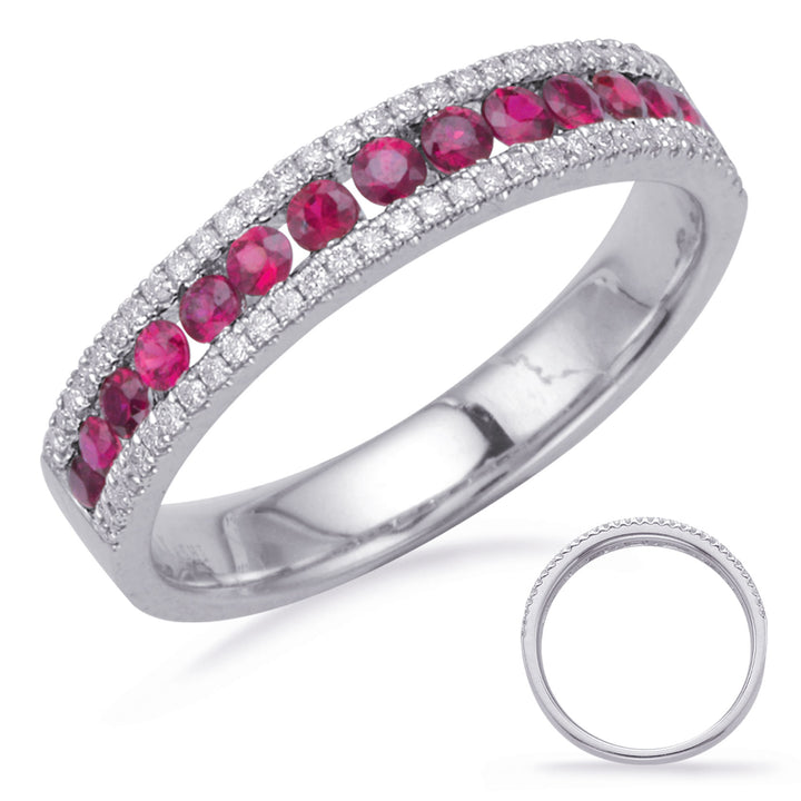0.65 ctw. ELEGANT GOLD RUBY & DIAMOND RING