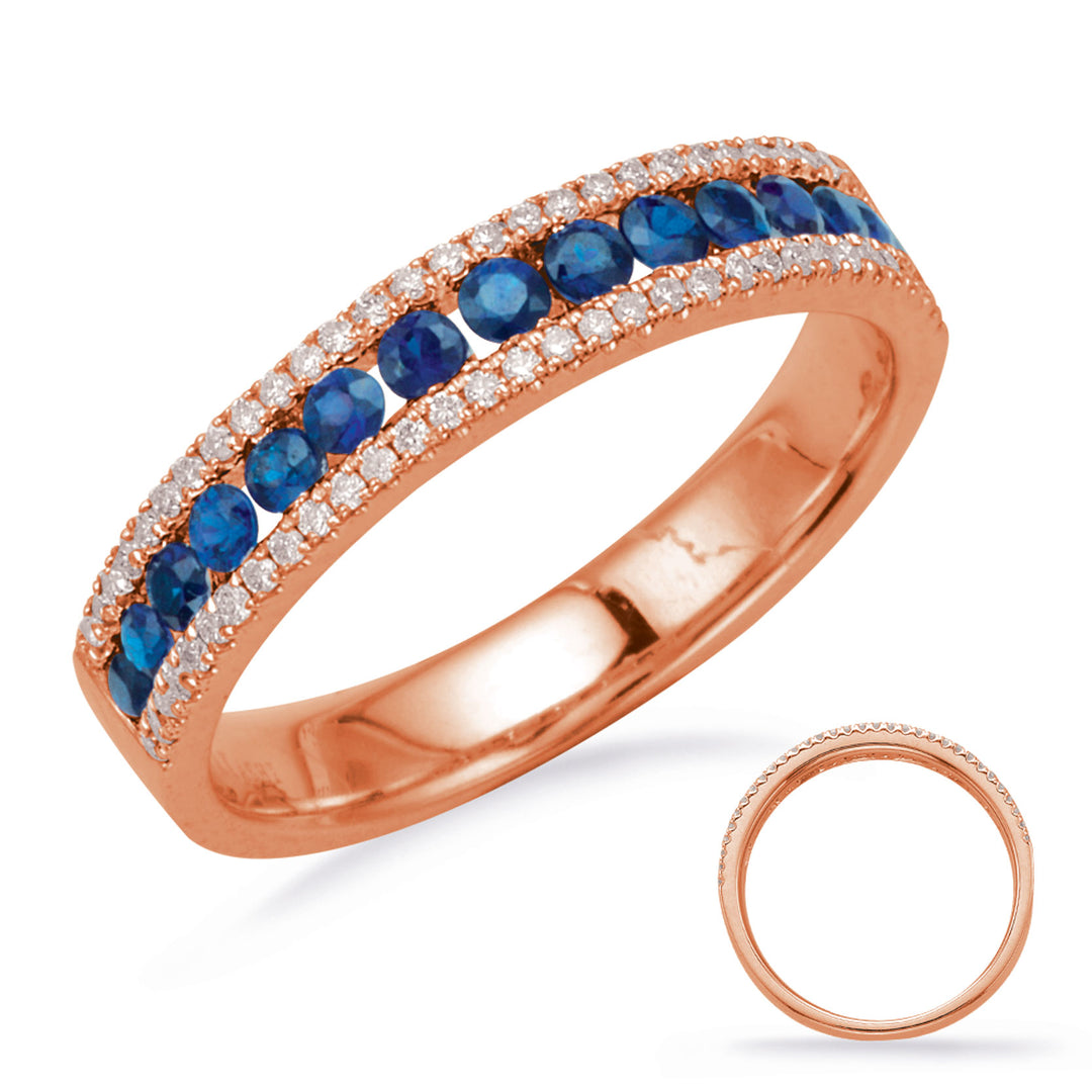 0.64 ctw. ELEGANT GOLD SAPPHIRE & DIAMOND RING