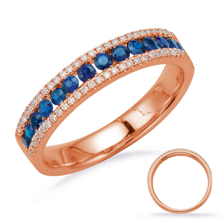 0.64 ctw. ELEGANT GOLD SAPPHIRE & DIAMOND RING