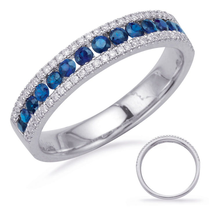 0.64 ctw. ELEGANT GOLD SAPPHIRE & DIAMOND RING