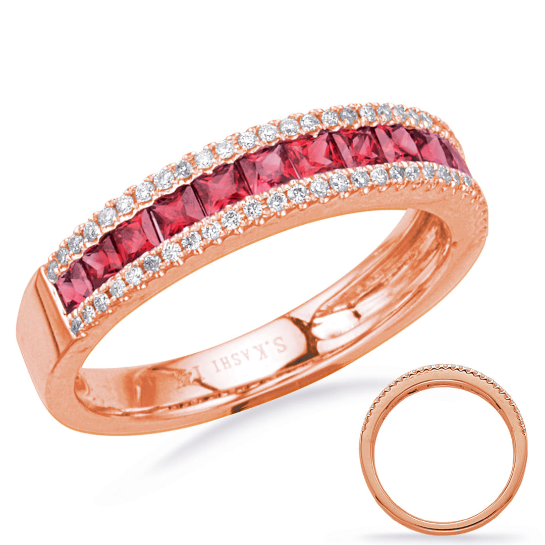 0.97 ctw. MODERN GOLD RUBY & DIAMOND RING