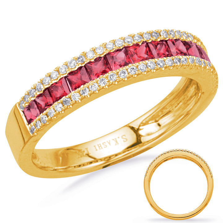 0.97 ctw. MODERN GOLD RUBY & DIAMOND RING