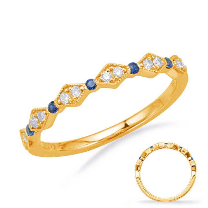 0.17 ctw. GOLD SAPPHIRE & DIAMOND RING