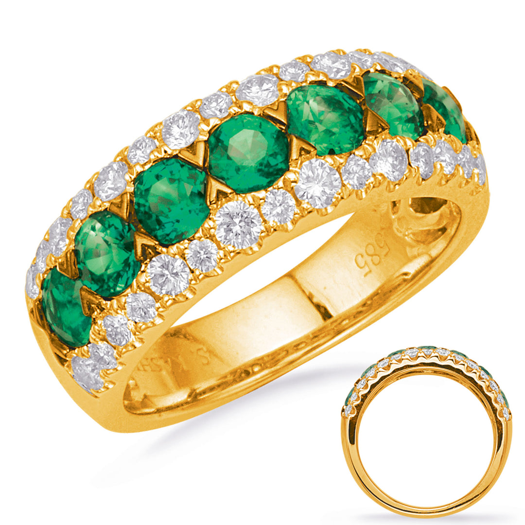1.73 ctw. GOLD EMERALD & DIAMOND RING