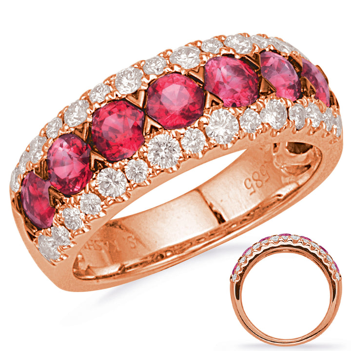 2.29 ctw. ELEGANT GOLD RUBY & DIAMOND RING
