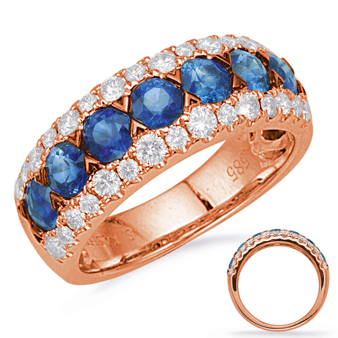 2.40 ctw. STUNNING GOLD SAPPHIRE & DIAMOND RING
