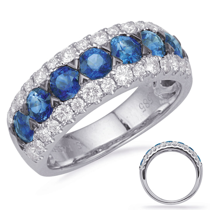 2.40 ctw. STUNNING GOLD SAPPHIRE & DIAMOND RING