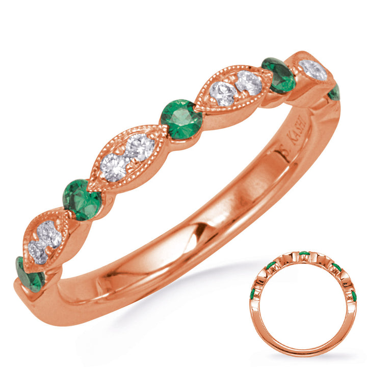 0.29 ctw. GOLD EMERALD & DIAMOND RING