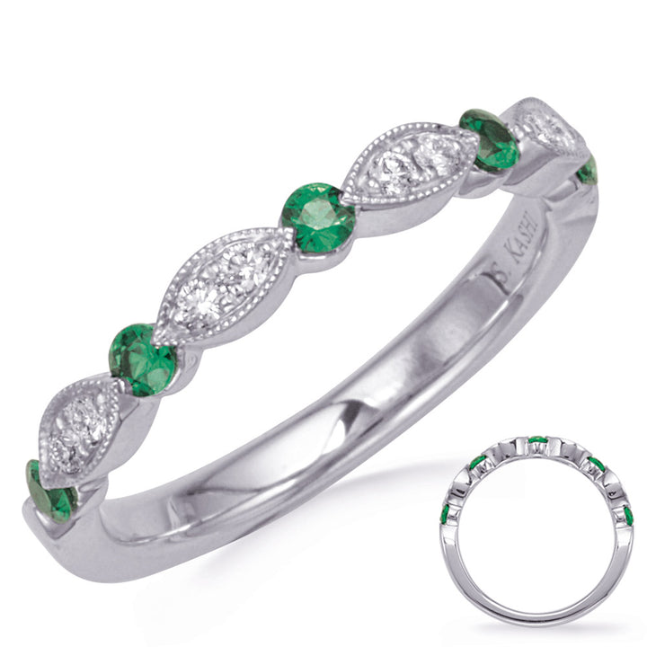 0.29 ctw. GOLD EMERALD & DIAMOND RING