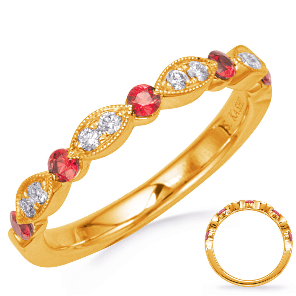 0.37 ctw. GOLD RUBY & DIAMOND RING