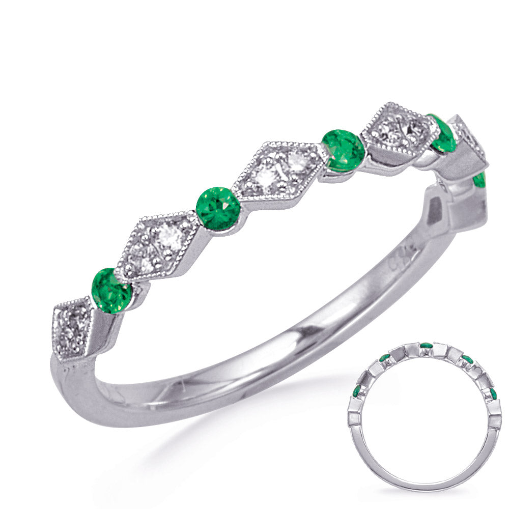0.26 ctw. GOLD EMERALD & DIAMOND RING