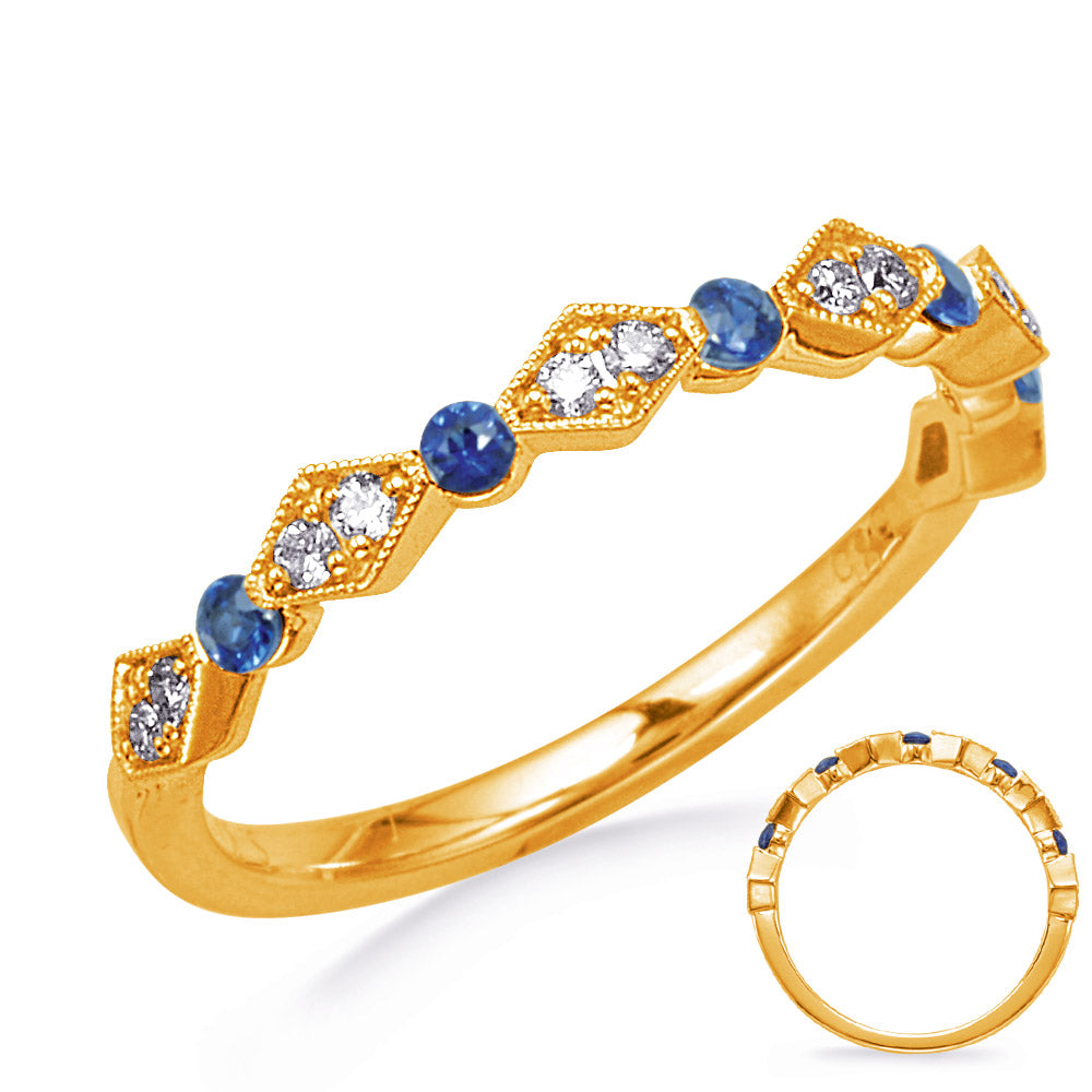 0.22 ctw. GOLD DIAMOND & SAPPHIRE RING