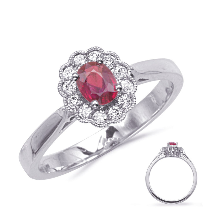 0.53 ctw. GOLD RUBY & DIAMOND RING