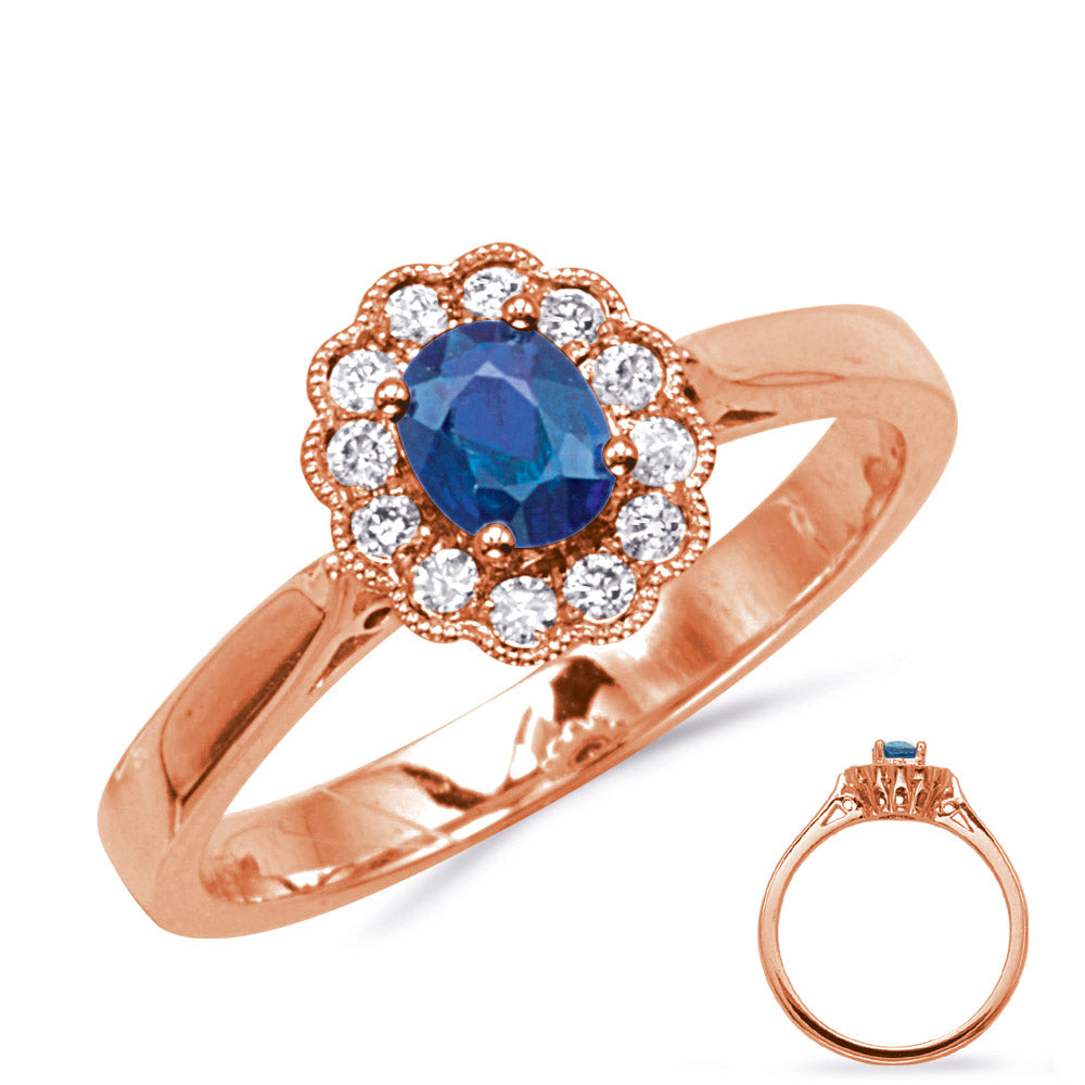 0.61 ctw. GOLD SAPPHIRE & DIAMOND RING