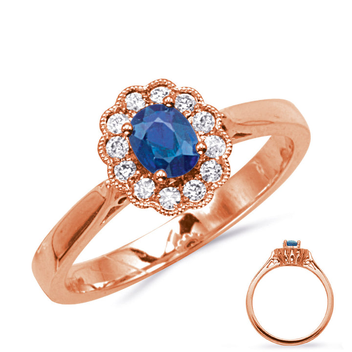0.61 ctw. GOLD SAPPHIRE & DIAMOND RING