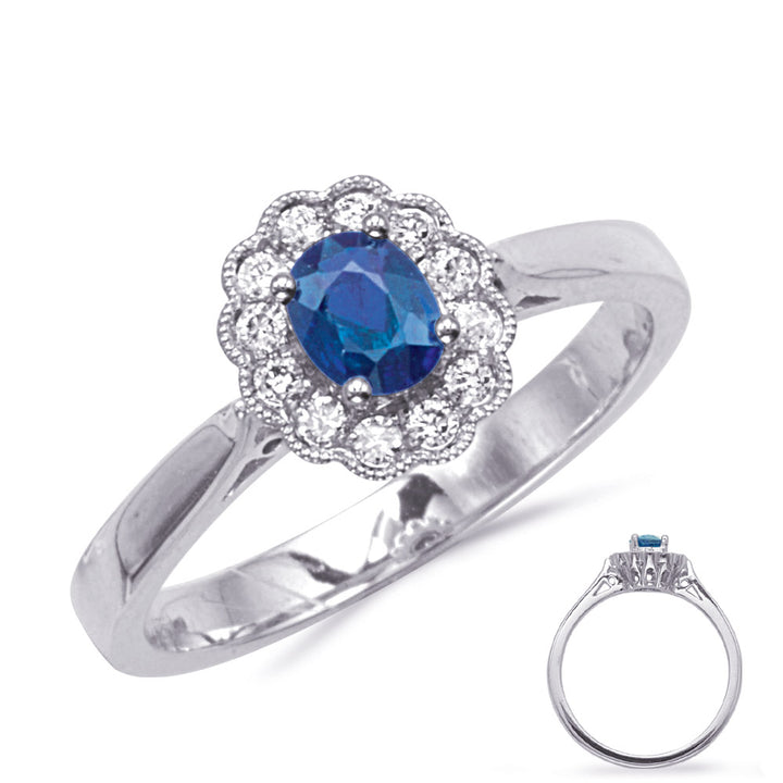 0.61 ctw. GOLD SAPPHIRE & DIAMOND RING