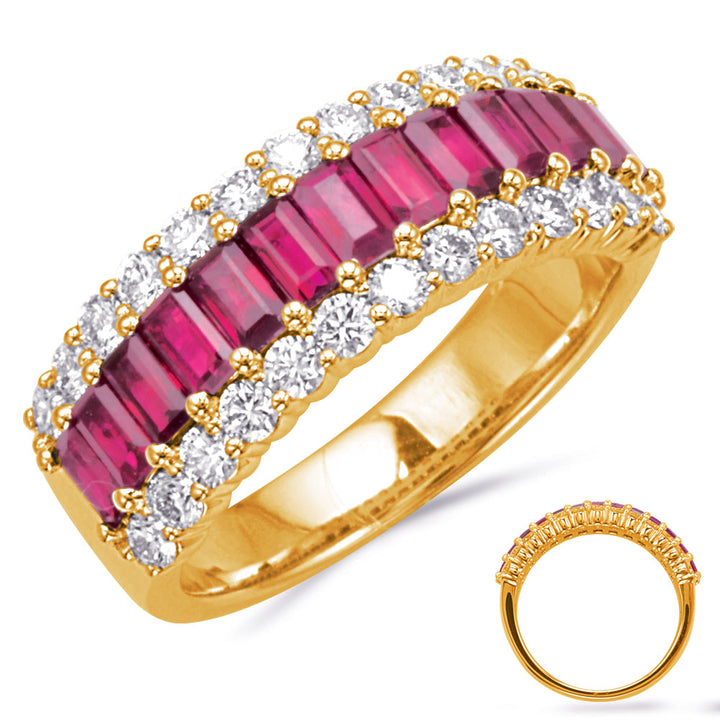 2.67 ctw. GOLD RUBY & DIAMOND RING
