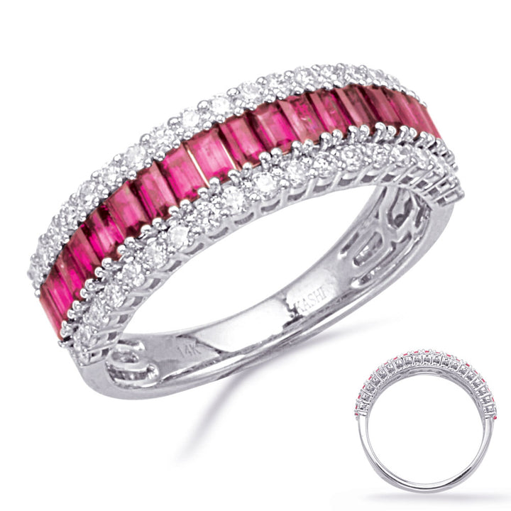 1.62 ctw. WHITE GOLD RUBY & DIAMOND RING