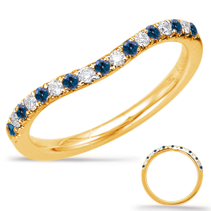 0.28 ctw. ELEGANT GOLD SAPPHIRE & DIAMOND BAND