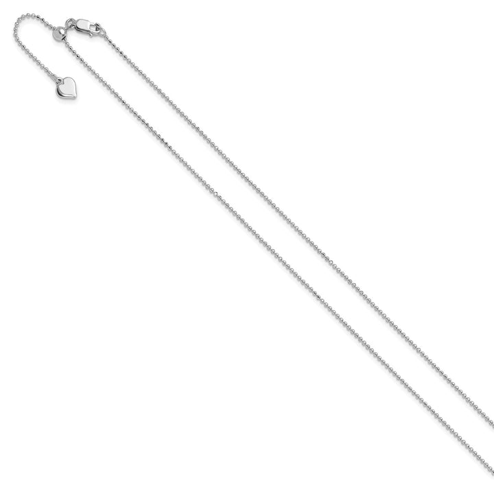 Sterling Silver 1.2mm Ball (Beaded) Chain, 22"