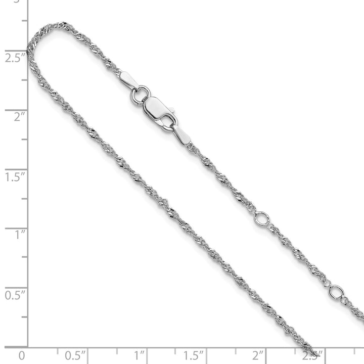 Sterling Silver 1.6mm Singapore Chain, 16"
