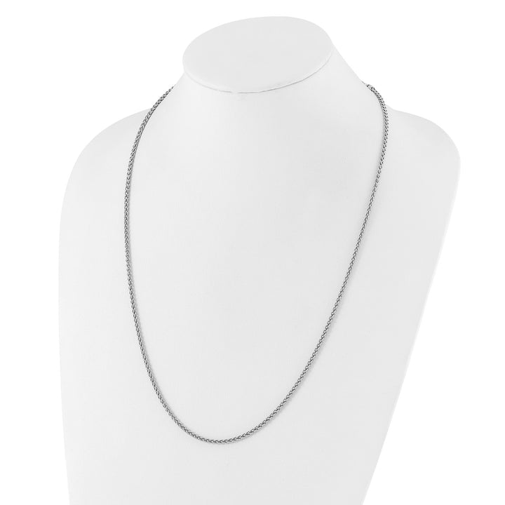 Sterling Silver 2.5mm Spiga (Wheat) Chain, 22"