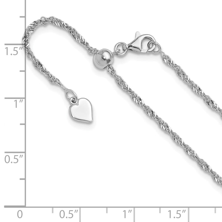 Sterling Silver 1.6mm Singapore Necklace, 22"