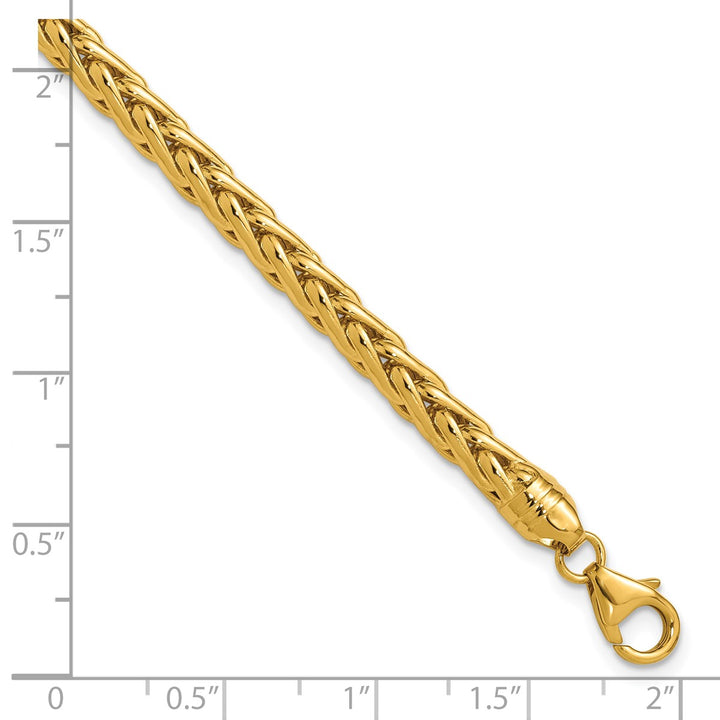 Gold 5mm Spiga (Wheat) Bracelet, 8.5"