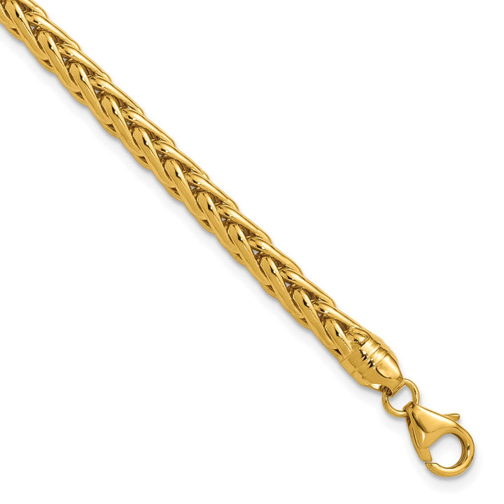 Gold 5mm Spiga (Wheat) Bracelet, 8.5"