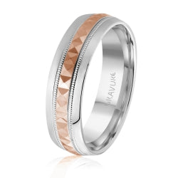Men's 10K White Gold Tri-Cut Geometric Band