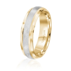 Men's 10K Yellow Gold Satin Finish Center Inlay Band