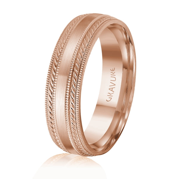 Men's 10K Gold Satin Finish & Twisted Edge Band