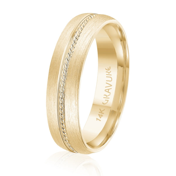 Men's 10K Gold Satin Finish Central Braided Band