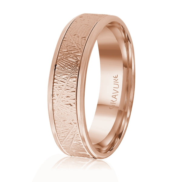 Men's 10K Gold Organic Bark Texture Band