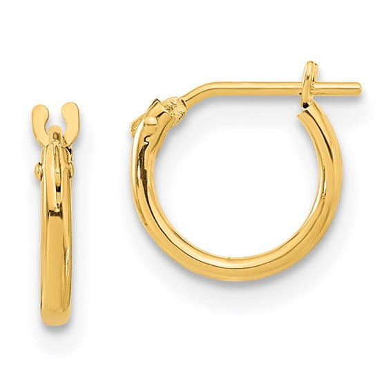 14K Yellow Gold Classic Huggie Hoop Earrings