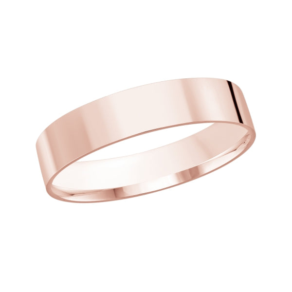 10K Classic Flat 4mm Width Gold Ring