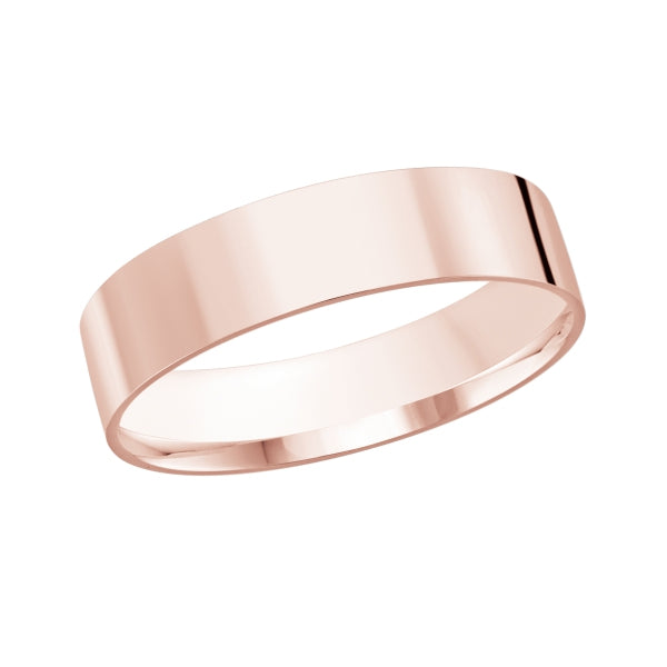 10K Classic Flat 5mm Width Gold Ring