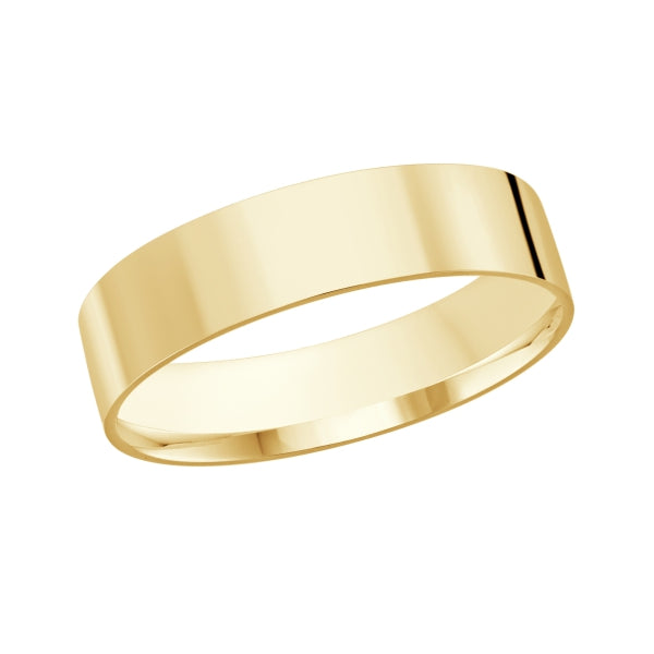 10K Classic Flat 5mm Width Gold Ring