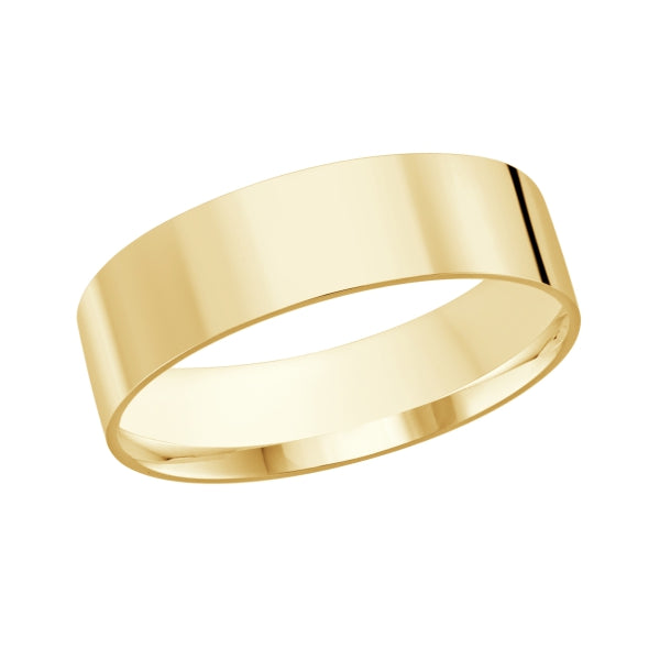 10K Classic Flat 6mm Width Gold Ring