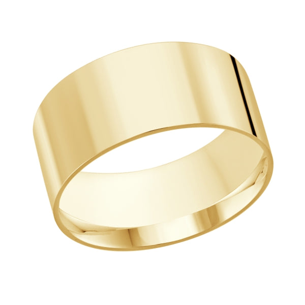 10K Classic Flat 10mm Width Gold Ring