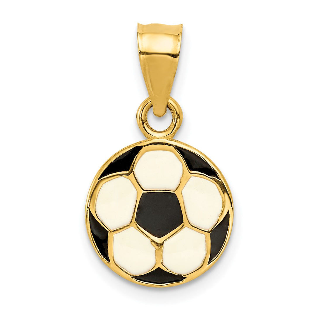 Enameled Flat Soccer Ball Pendant