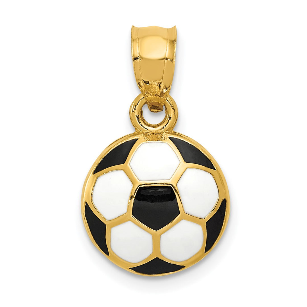Enameled Domed Soccer Ball Pendant
