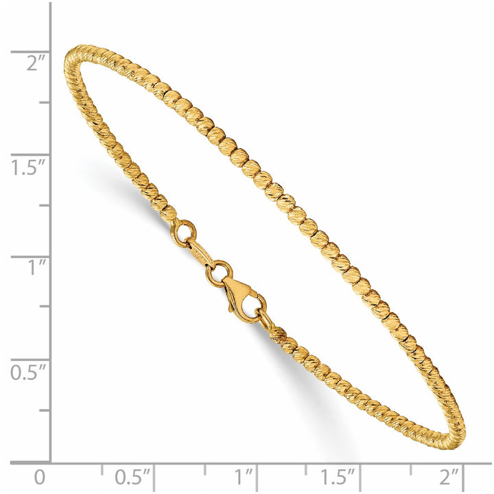 Gold 2mm Ball (Beaded) Bracelet, 7"