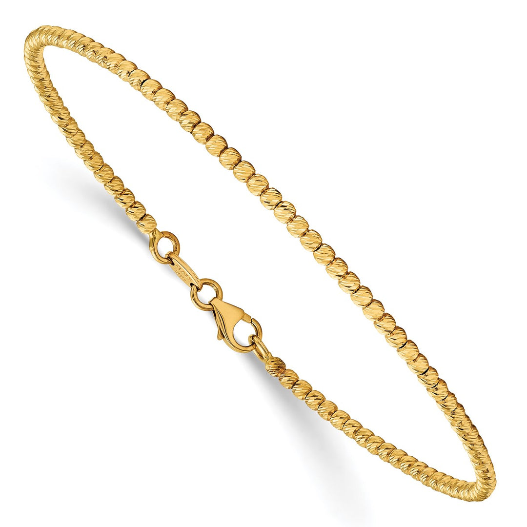 Gold 2mm Ball (Beaded) Bracelet, 7"