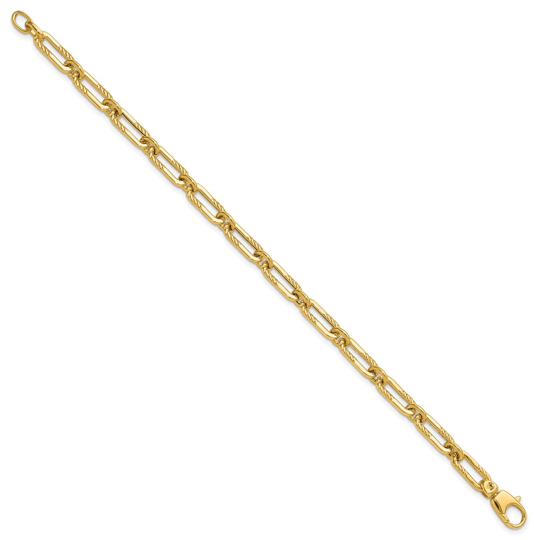 Gold 5.25mm Paperclip Bracelet, 7